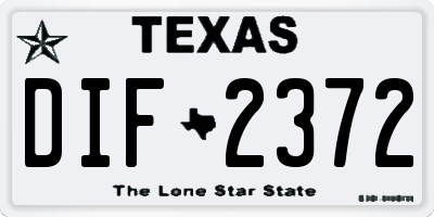 TX license plate DIF2372