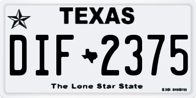 TX license plate DIF2375