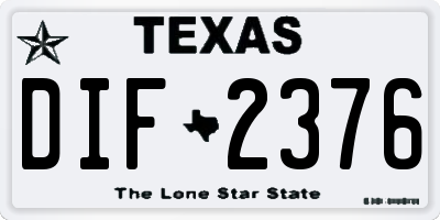 TX license plate DIF2376