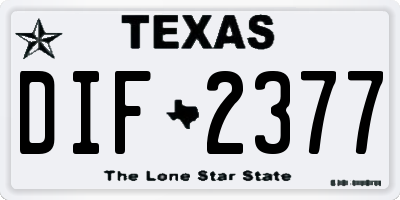 TX license plate DIF2377