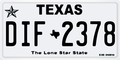 TX license plate DIF2378