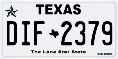 TX license plate DIF2379