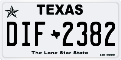 TX license plate DIF2382