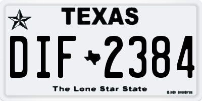 TX license plate DIF2384