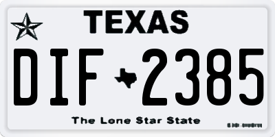 TX license plate DIF2385