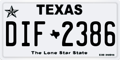 TX license plate DIF2386