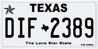 TX license plate DIF2389