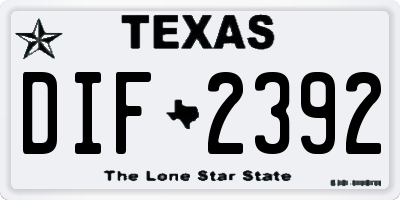 TX license plate DIF2392