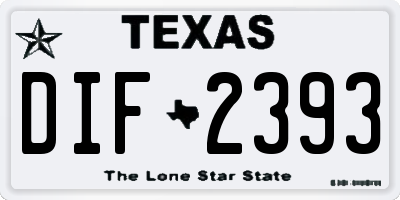 TX license plate DIF2393