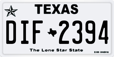 TX license plate DIF2394