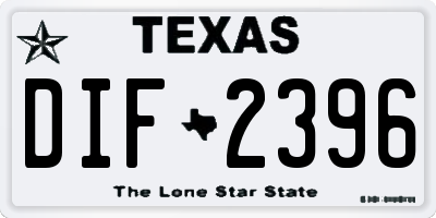 TX license plate DIF2396