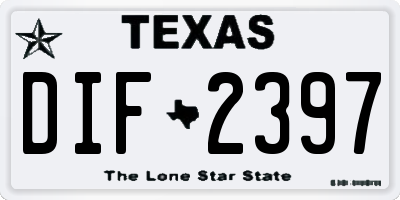 TX license plate DIF2397