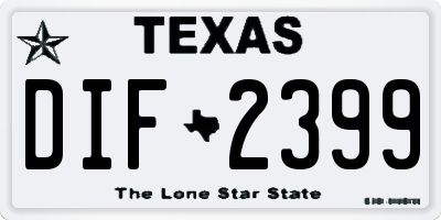 TX license plate DIF2399