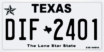 TX license plate DIF2401