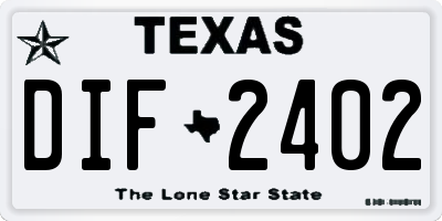 TX license plate DIF2402