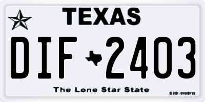 TX license plate DIF2403