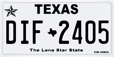 TX license plate DIF2405
