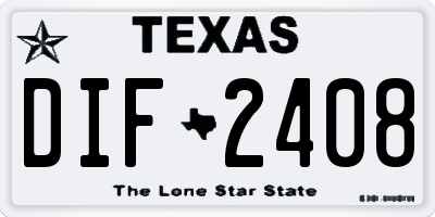 TX license plate DIF2408