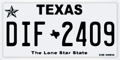 TX license plate DIF2409