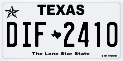 TX license plate DIF2410