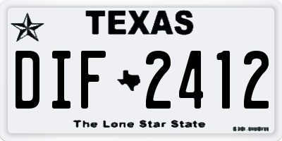 TX license plate DIF2412