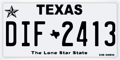 TX license plate DIF2413