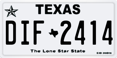 TX license plate DIF2414