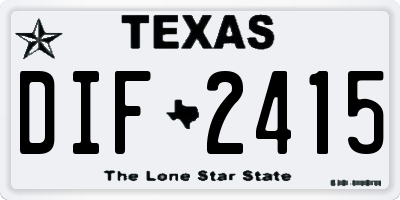 TX license plate DIF2415