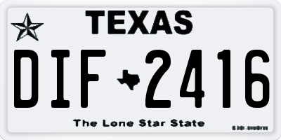 TX license plate DIF2416