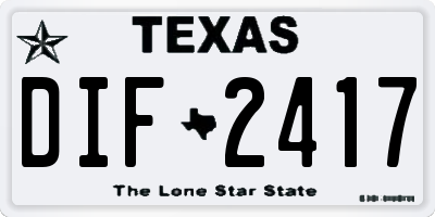 TX license plate DIF2417