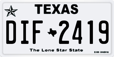 TX license plate DIF2419