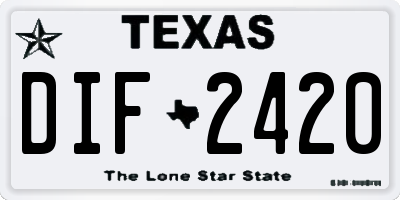 TX license plate DIF2420