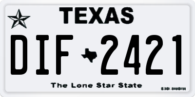 TX license plate DIF2421