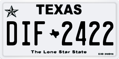 TX license plate DIF2422