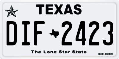 TX license plate DIF2423