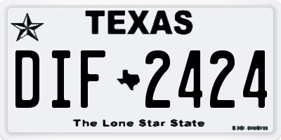 TX license plate DIF2424