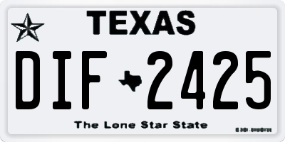 TX license plate DIF2425