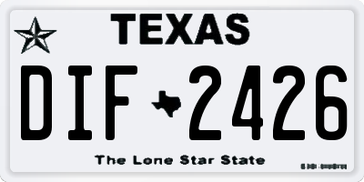 TX license plate DIF2426