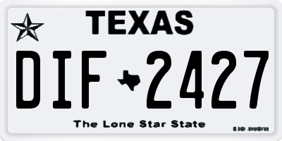 TX license plate DIF2427