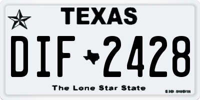 TX license plate DIF2428