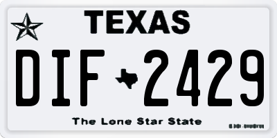 TX license plate DIF2429