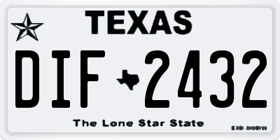 TX license plate DIF2432