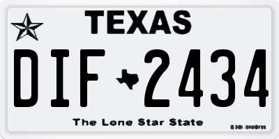 TX license plate DIF2434
