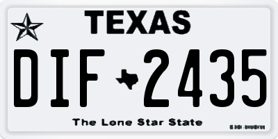 TX license plate DIF2435