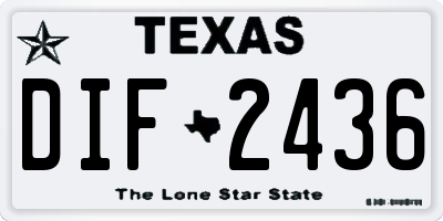 TX license plate DIF2436