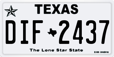 TX license plate DIF2437
