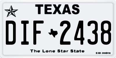 TX license plate DIF2438