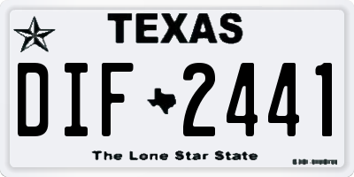 TX license plate DIF2441