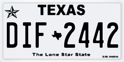 TX license plate DIF2442