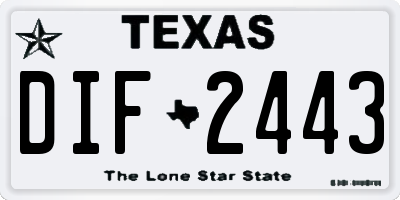 TX license plate DIF2443